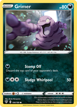 Grimer #100/189 Common (Reverse Holofoil) / Darkness Ablaze