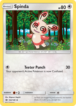 Spinda #102/149 Uncommon (Reverse Holofoil) / Sun & Moon