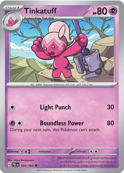Tinkatuff #103/193 Uncommon (Reverse Holofoil) / Paldea Evolved