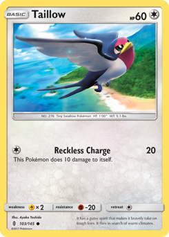 Taillow #103/145 Common / Guardians Rising