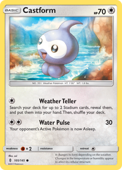 Castform #105/145 Common (Reverse Holofoil) / Guardians Rising