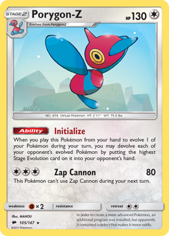 Porygon-Z #105/147 Holo Rare (Holofoil) / Burning Shadows