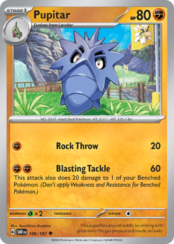 Pupitar #106/197 Uncommon (Reverse Holofoil) / Obsidian Flames