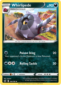 Whirlipede #106/198 Uncommon (Reverse Holofoil) / Chilling Reign