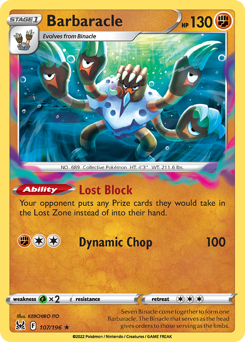Barbaracle #107/196 Holo Rare (Reverse Holofoil) / Lost Origin