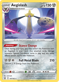 Aegislash #107/163 Holo Rare (Reverse Holofoil) / Battle Styles