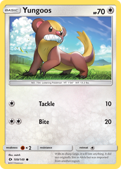 Yungoos #109/149 Common (Reverse Holofoil) / Sun & Moon