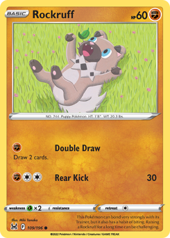 Rockruff #109/196 Common (Reverse Holofoil) / Lost Origin