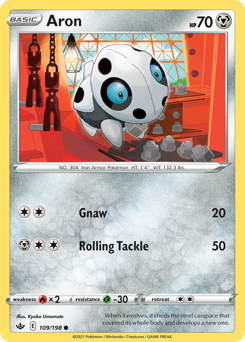 Aron #109/198 Common (Reverse Holofoil) / Chilling Reign