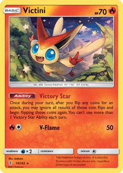 Victini #010/145 Holo Rare (Reverse Holofoil) / Guardians Rising