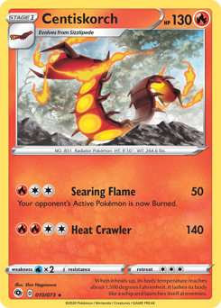 Centiskorch #10/73 Holo Rare (Reverse Holofoil) / Champion's Path