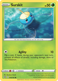 Surskit #010/192 Common (Reverse Holofoil) / Rebel Clash