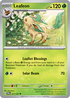 Leafeon #011/167 Uncommon (Reverse Holofoil) / Twilight Masquerade