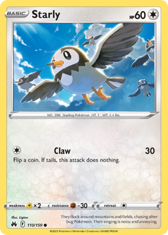 Starly #110/159 Common / Crown Zenith