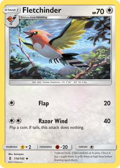 Fletchinder #110/145 Uncommon (Reverse Holofoil) / Guardians Rising