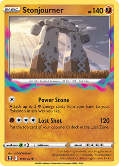 Stonjourner #111/196 Rare (Reverse Holofoil) / Lost Origin