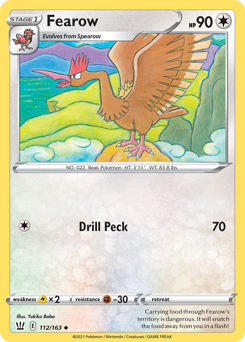 Fearow #112/163 Common (Reverse Holofoil) / Battle Styles
