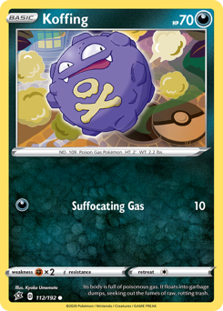 Koffing #112/192 Common (Reverse Holofoil) / Rebel Clash