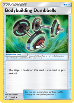 Bodybuilding Dumbbells #113/147 Uncommon (Reverse Holofoil) / Burning Shadows