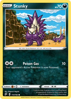 Stunky #114/192 Common (Reverse Holofoil) / Rebel Clash