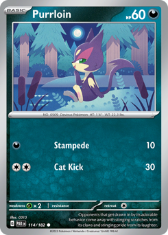 Purrloin #114/182 Common (Reverse Holofoil) / Paradox Rift
