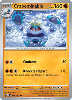 Crabominable #115/197 Uncommon / Obsidian Flames