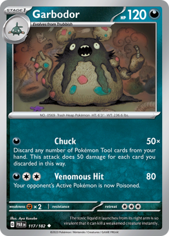 Garbodor #117/182 Uncommon (Reverse Holofoil) / Paradox Rift