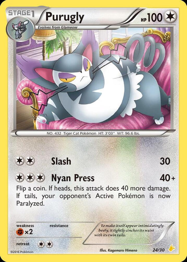 Purugly #24/30 Common / XY Trainer Kit : Pikachu Libre & Suicune