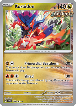 Koraidon #119/162 Rare (Holofoil) / Temporal Forces