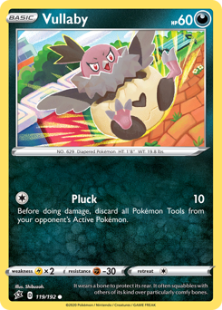 Vullaby #119/192 Common (Reverse Holofoil) / Rebel Clash