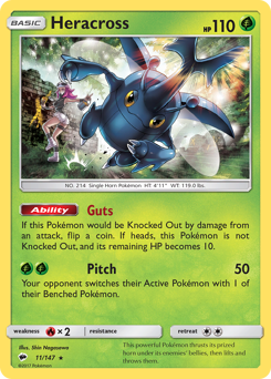 Heracross #011/147 Rare (Reverse Holofoil) / Burning Shadows
