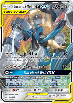 Lucario & Melmetal GX #120/214 Ultra Rare (Holofoil) / Unbroken Bonds