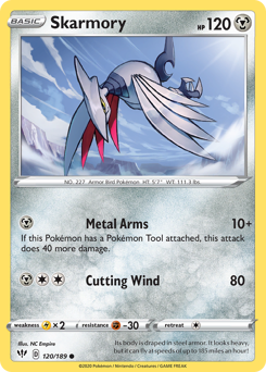 Skarmory #120/189 Common (Reverse Holofoil) / Darkness Ablaze