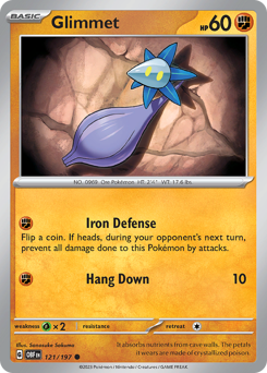 Glimmet #121/197 Common (Reverse Holofoil) / Obsidian Flames