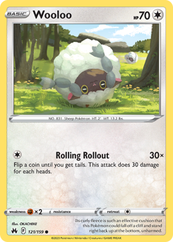 Wooloo #121/159 Common / Crown Zenith