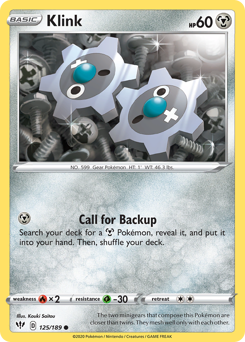 Klink #125/189 Common (Reverse Holofoil) / Darkness Ablaze