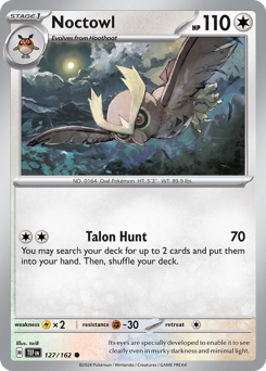 Noctowl #127/162 Common (Reverse Holofoil) / Temporal Forces