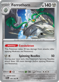 Ferrothorn #128/182 Uncommon (Reverse Holofoil) / Paradox Rift