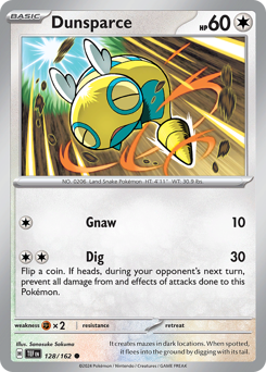 Dunsparce #128/162 Common (Reverse Holofoil) / Temporal Forces