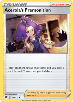 Acerola's Premonition #129/172 Uncommon (Reverse Holofoil) / Brilliant Stars