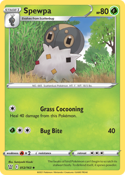 Spewpa #012/163 Uncommon (Reverse Holofoil) / Battle Styles