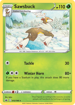 Sawsbuck #012/198 Rare (Reverse Holofoil) / Chilling Reign