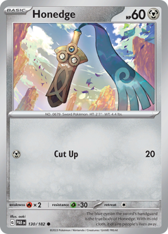 Honedge #130/182 Common (Reverse Holofoil) / Paradox Rift
