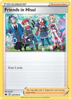Friends in Hisui #130/159 Uncommon (Reverse Holofoil) / Crown Zenith