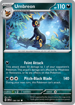 Umbreon #130/197 Uncommon / Obsidian Flames