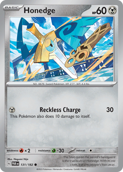 Honedge #131/182 Common (Reverse Holofoil) / Paradox Rift