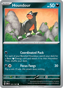 Houndour #131/197 Common (Reverse Holofoil) / Obsidian Flames