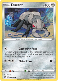 Durant #132/192 Uncommon (Reverse Holofoil) / Rebel Clash