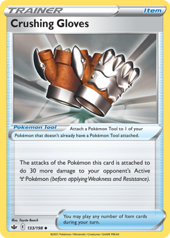 Crushing Gloves #133/198 Uncommon (Reverse Holofoil) / Chilling Reign