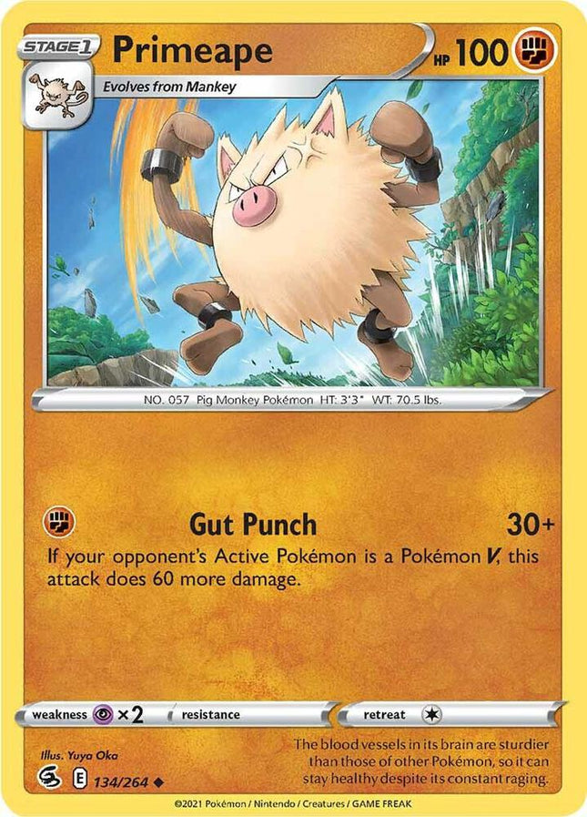 Primeape #134/264 Uncommon (Reverse Holofoil) / Fusion Strike